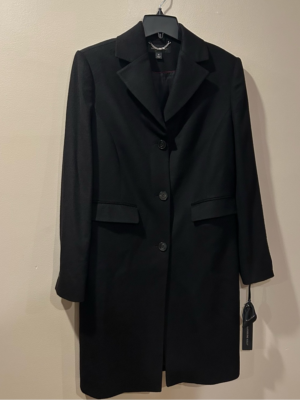Katherine Kelly 100% Wool Notch Collar Coat